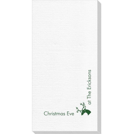 Corner Text with Christmas Reindeer Design Deville Guest Towels